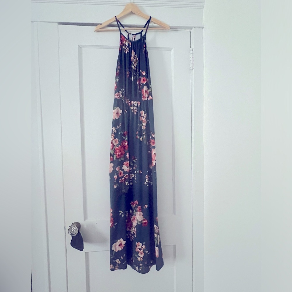 Floral Halter Maxi Dress